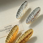 Textured Oval Statement Earrings - floysun