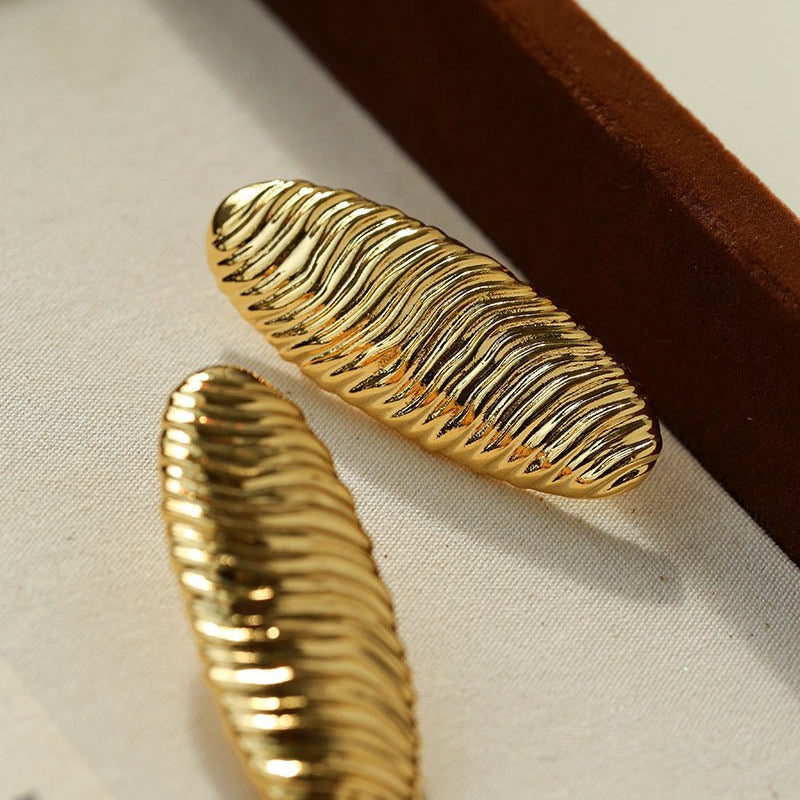 Textured Oval Statement Earrings - floysun