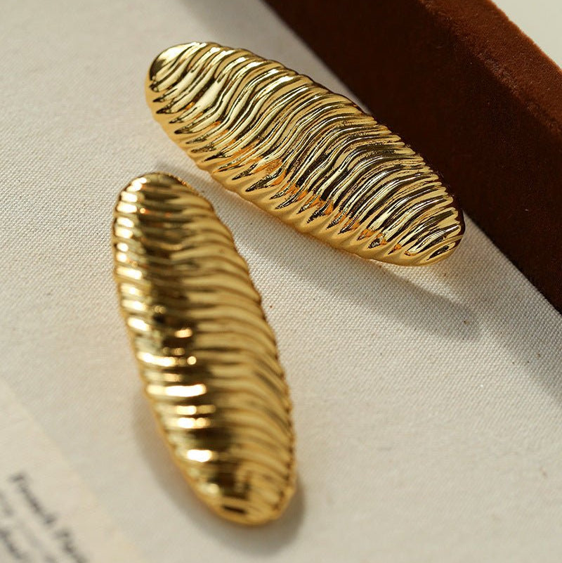 Textured Oval Statement Earrings - floysun