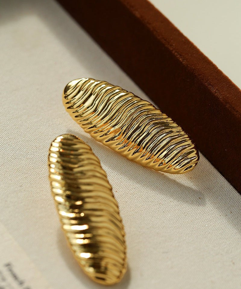 Textured Oval Statement Earrings - floysun