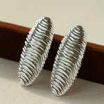 Textured Oval Statement Earrings - floysun
