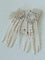Textured Silver Vertical Stripe Shell Fringe Tassel Drop Earrings - floysun