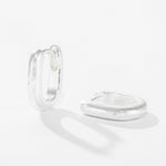 Textured U‑Shape Two‑Tone Huggie Hoop Earrings - floysun