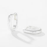 Textured U‑Shape Two‑Tone Huggie Hoop Earrings - floysun