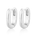 Textured U‑Shape Two‑Tone Huggie Hoop Earrings - floysun