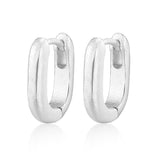 Textured U‑Shape Two‑Tone Huggie Hoop Earrings - floysun