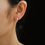 Textured U‑Shape Two‑Tone Huggie Hoop Earrings - floysun