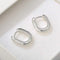 Textured U‑Shape Two‑Tone Huggie Hoop Earrings - floysun
