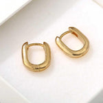 Textured U‑Shape Two‑Tone Huggie Hoop Earrings - floysun