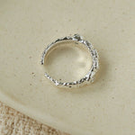 Textured Wrinkle Cubic Zirconia Open Ring - floysun