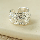 Textured Wrinkle Cubic Zirconia Open Ring - floysun