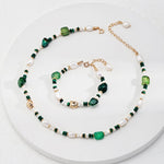 The Multielement Bracelet Featuring Malachite Pearls and Green Onyx - floysun