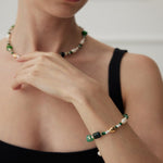 The Multielement Bracelet Featuring Malachite Pearls and Green Onyx - floysun