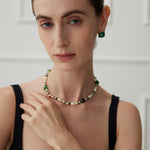 The Multielement Necklace Featuring Malachite Pearls and Green Onyx - floysun