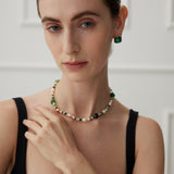 The Multielement Necklace Featuring Malachite Pearls and Green Onyx - floysun