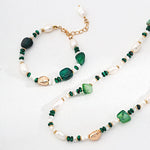 The Multielement Necklace Featuring Malachite Pearls and Green Onyx - floysun