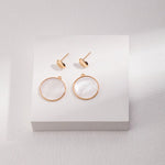 The Natural Mother of Pearl Coin-Shaped Vintage Earrings - floysun