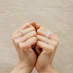 Three Flower CZ Open Ring | 925 Sterling Silver Adjustable Ring - floysun