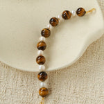Tiger Eye & Freshwater Pearl Bracelet - floysun