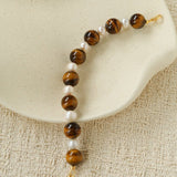 Tiger Eye & Freshwater Pearl Bracelet - floysun