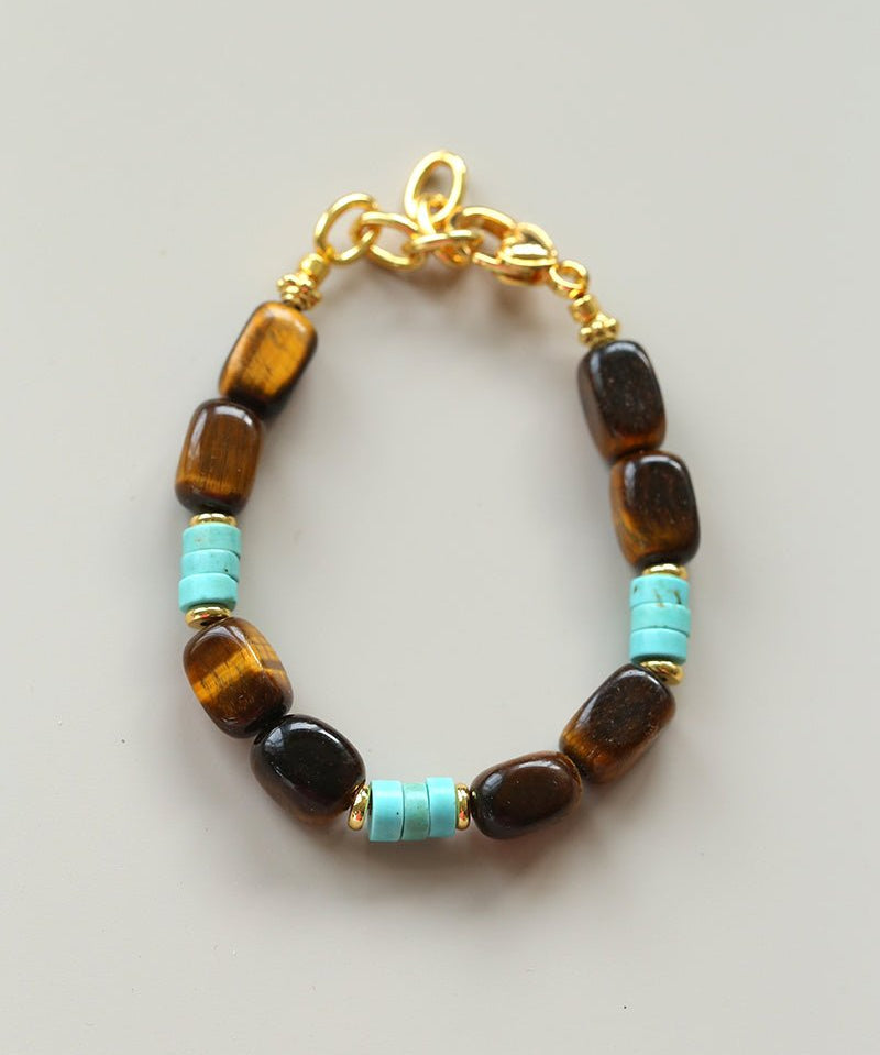 Tiger Eye & Turquoise Layered Bracelet - floysun