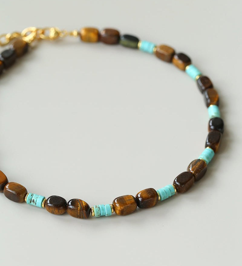 Tiger Eye & Turquoise Layered Necklace - floysun