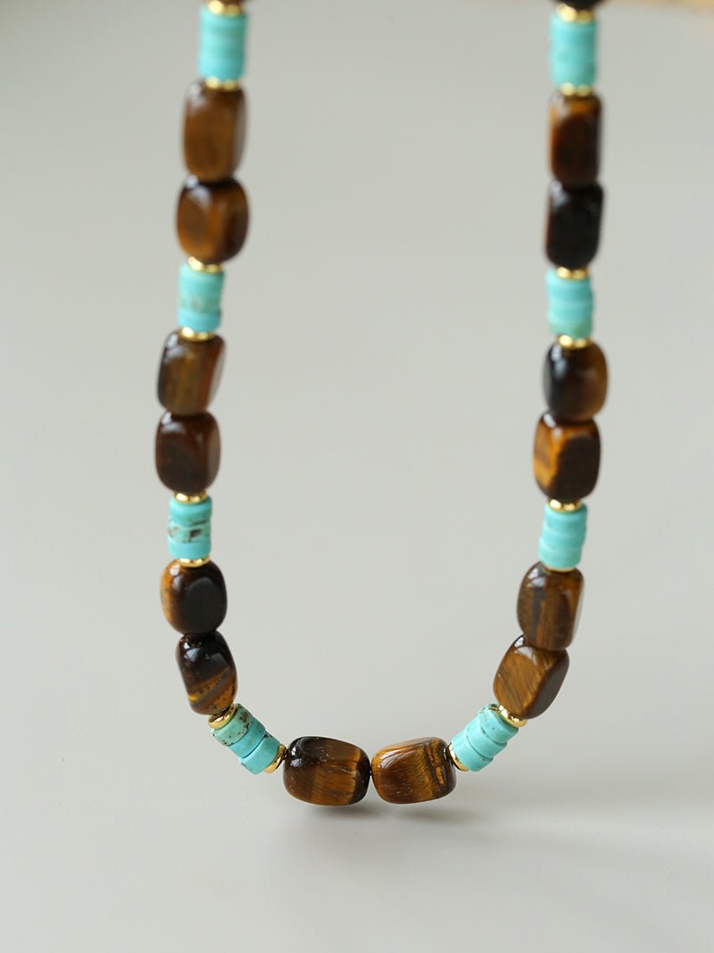 Tiger Eye & Turquoise Layered Necklace - floysun