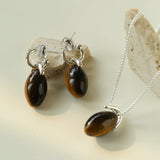 Tiger’s Eye Bead Drop Earrings - floysun