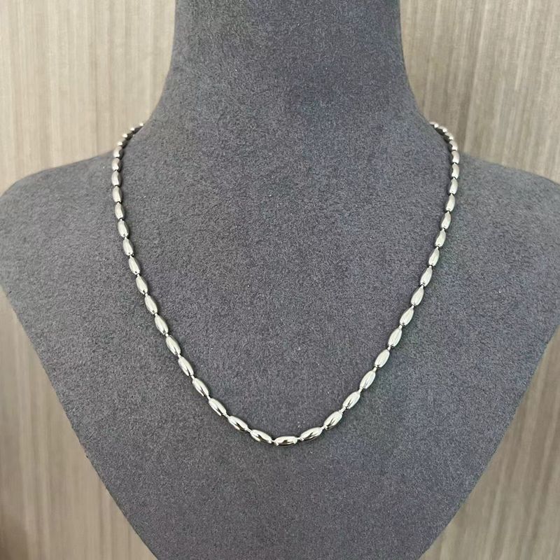 Tiny Silver Beans and Olive Beads Layered Necklace - floysun