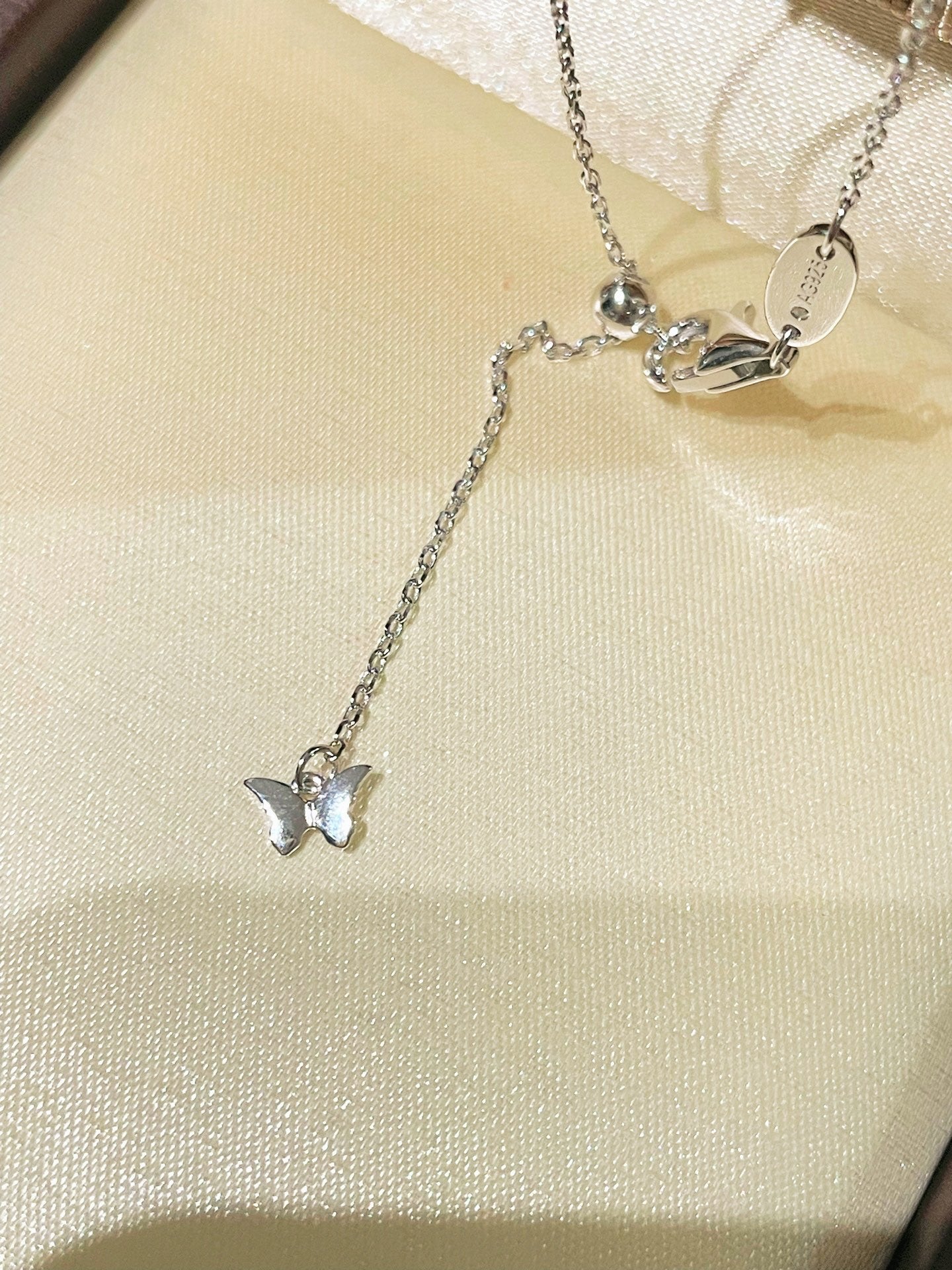 Topaz Waterdrop Pendant Necklace – Butterfly Accent - floysun