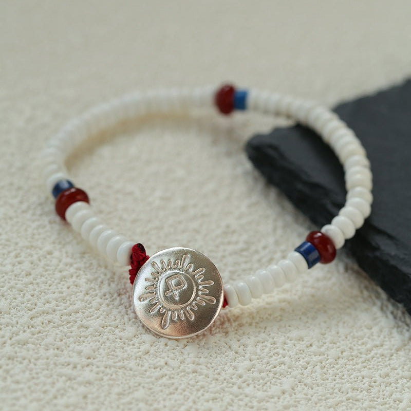 Totem White Turquoise Sterling Silver Bracelet - floysun