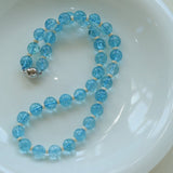 Tranquil Sky Blue Burst Crystal Necklace - floysun