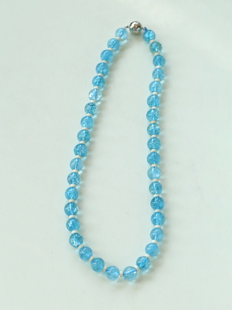 Tranquil Sky Blue Burst Crystal Necklace - floysun