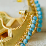Tribal Echo Carved Totem Cutout Earrings - Gold - floysun