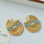 Tribal Echo Totem Stone Hoop Earrings - Gold - floysun