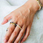 Tribal Totem Adjustable Beaded Ring - Lapis Lazuli - floysun