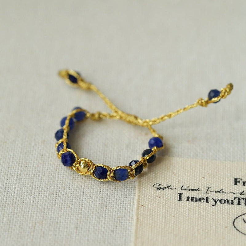 Tribal Totem Adjustable Beaded Ring - Lapis Lazuli - floysun