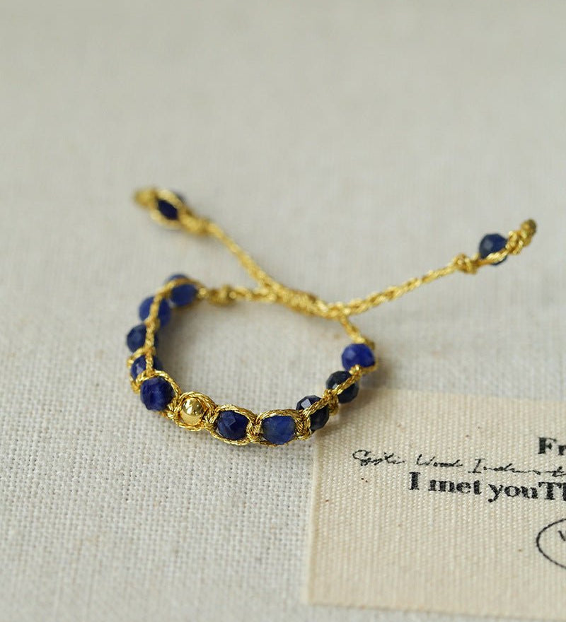 Tribal Totem Adjustable Beaded Ring - Lapis Lazuli - floysun