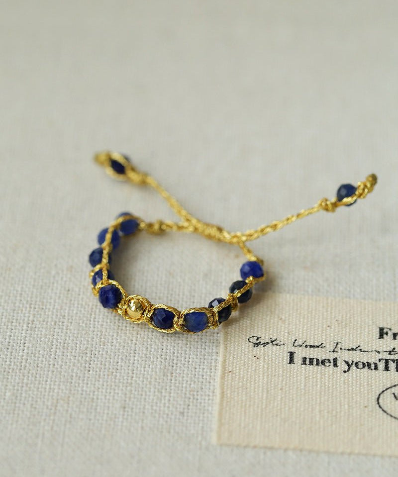 Tribal Totem Adjustable Beaded Ring - Lapis Lazuli - floysun