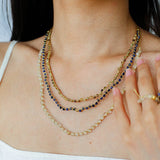 Tribal Totem Colorful Gemstone Braided Adjustable Necklace - Green Garnet - floysun