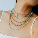 Tribal Totem Colorful Gemstone Braided Adjustable Necklace - Green Garnet - floysun