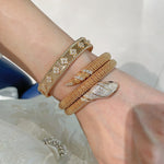 Triple Coil Snake Bangle – Studded Vintage Edition - floysun