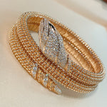 Triple Coil Snake Bangle – Studded Vintage Edition - floysun