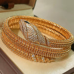 Triple Coil Snake Bangle – Studded Vintage Edition - floysun