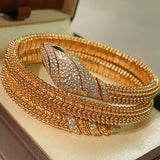 Triple Coil Snake Bangle – Studded Vintage Edition - floysun