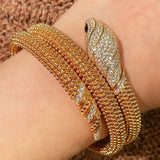 Triple Coil Snake Bangle – Studded Vintage Edition - floysun