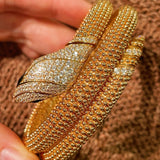 Triple Coil Snake Bangle – Studded Vintage Edition - floysun