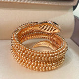 Triple Coil Studded Serpent Ring - floysun