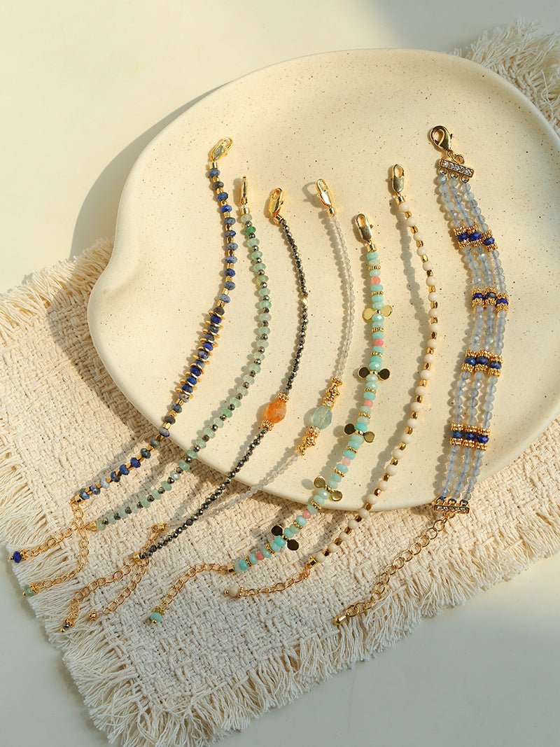 Triple - Strand Lapis & Labradorite Bracelet - floysun