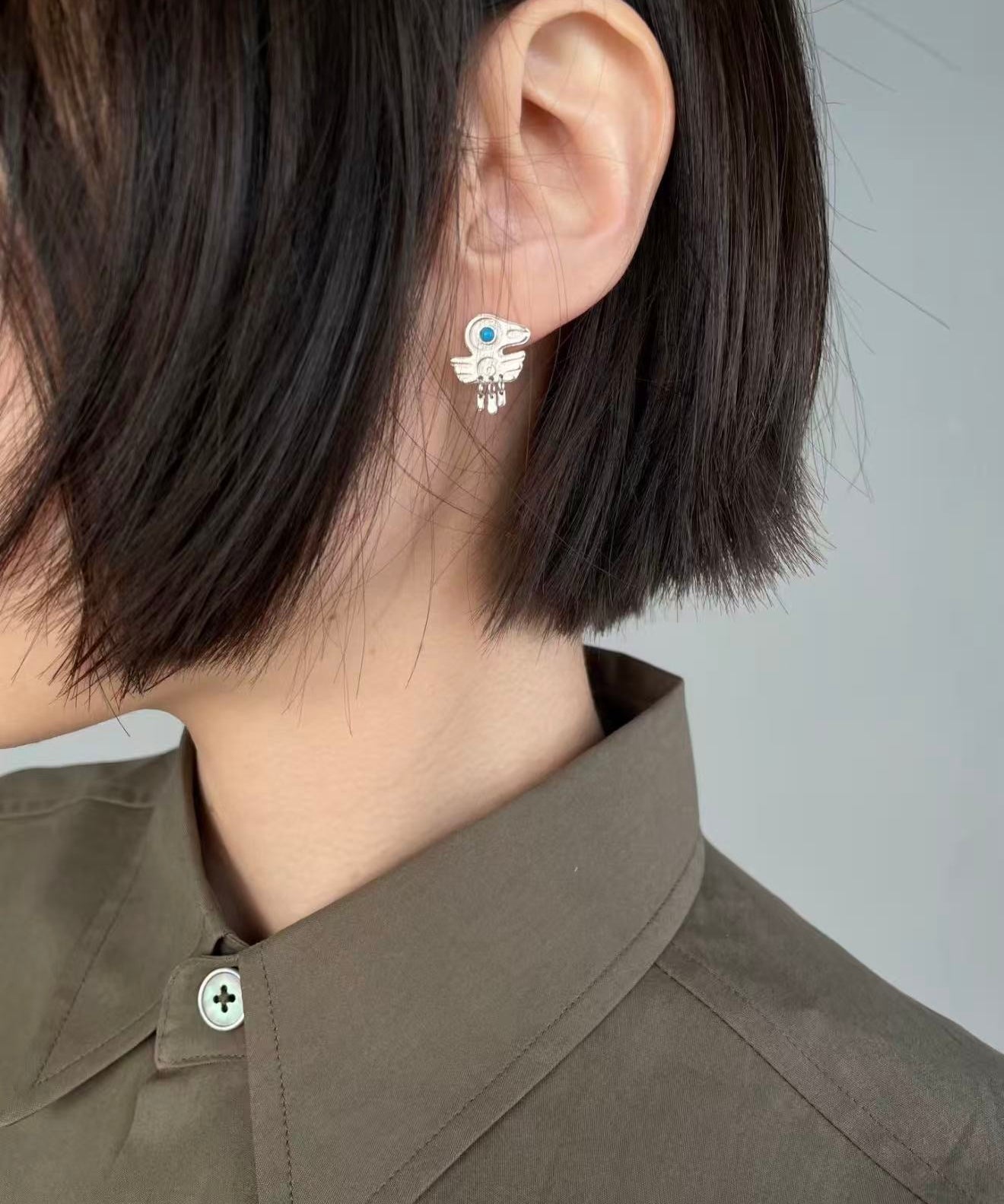 Turquoise Bird Stud Earrings - floysun